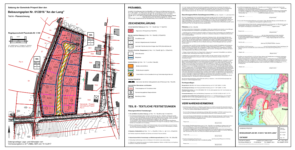 Entwurf Priepert 2018 10 05; 02 Entwurf Vermessungsbüro L & P JABEL Gbr Vom 14.12.2017 (Bürgermeister)