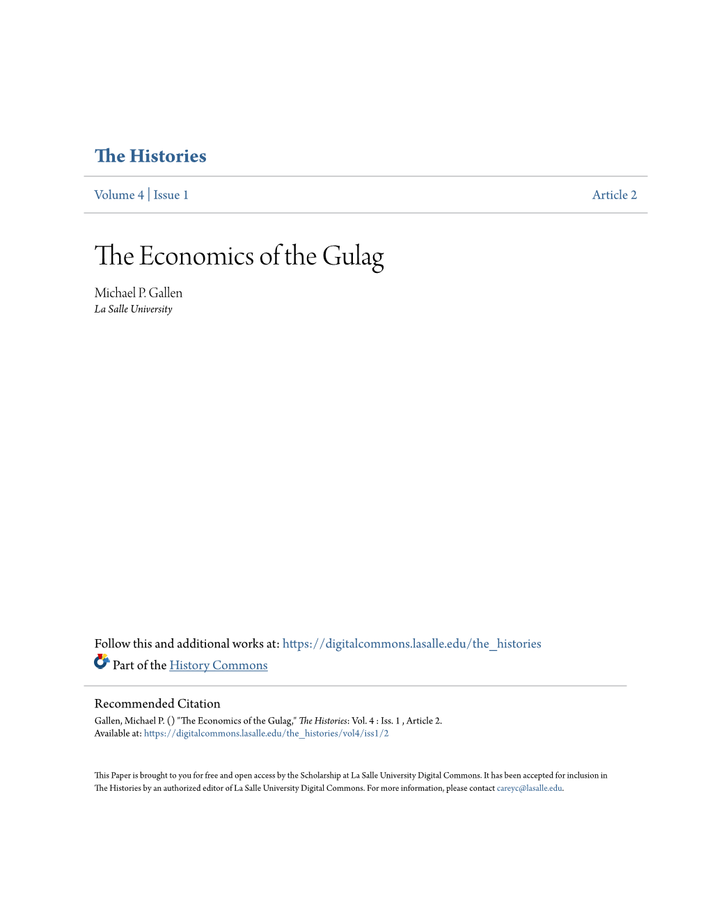 The Economics of the Gulag