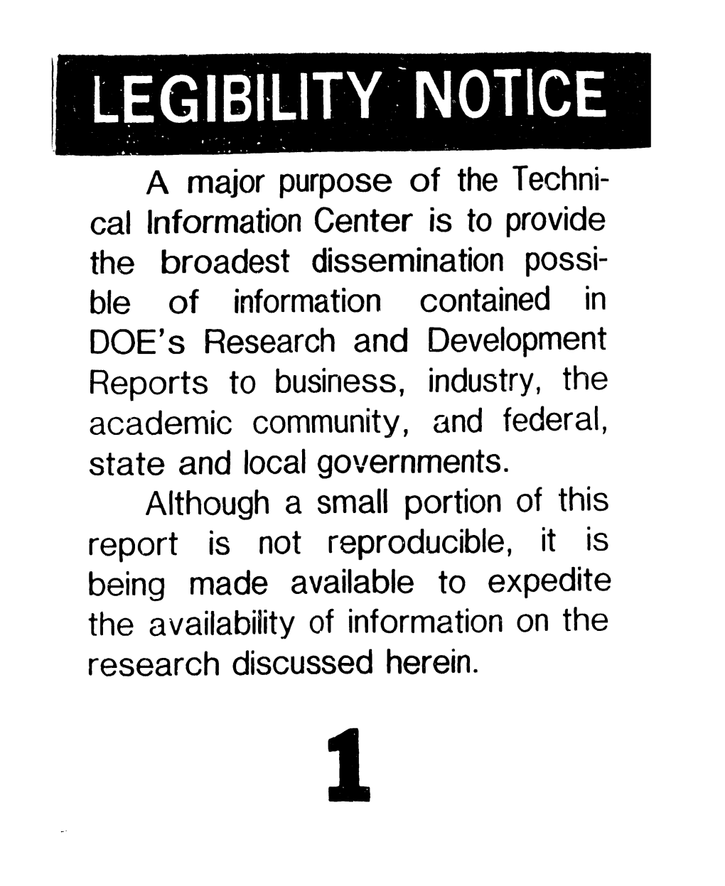 Ble of Information Contained in DOE’S Research and Ii3evelopment Reports to Business, Industry, the Academic Community, and Federal, State and Local Governments