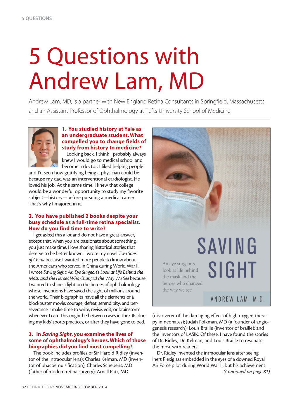 5 Questions with Andrew Lam, MD