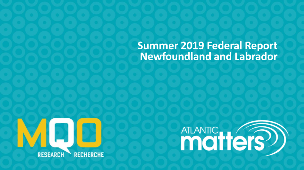 Summer 2019 Federal Report Newfoundland and Labrador