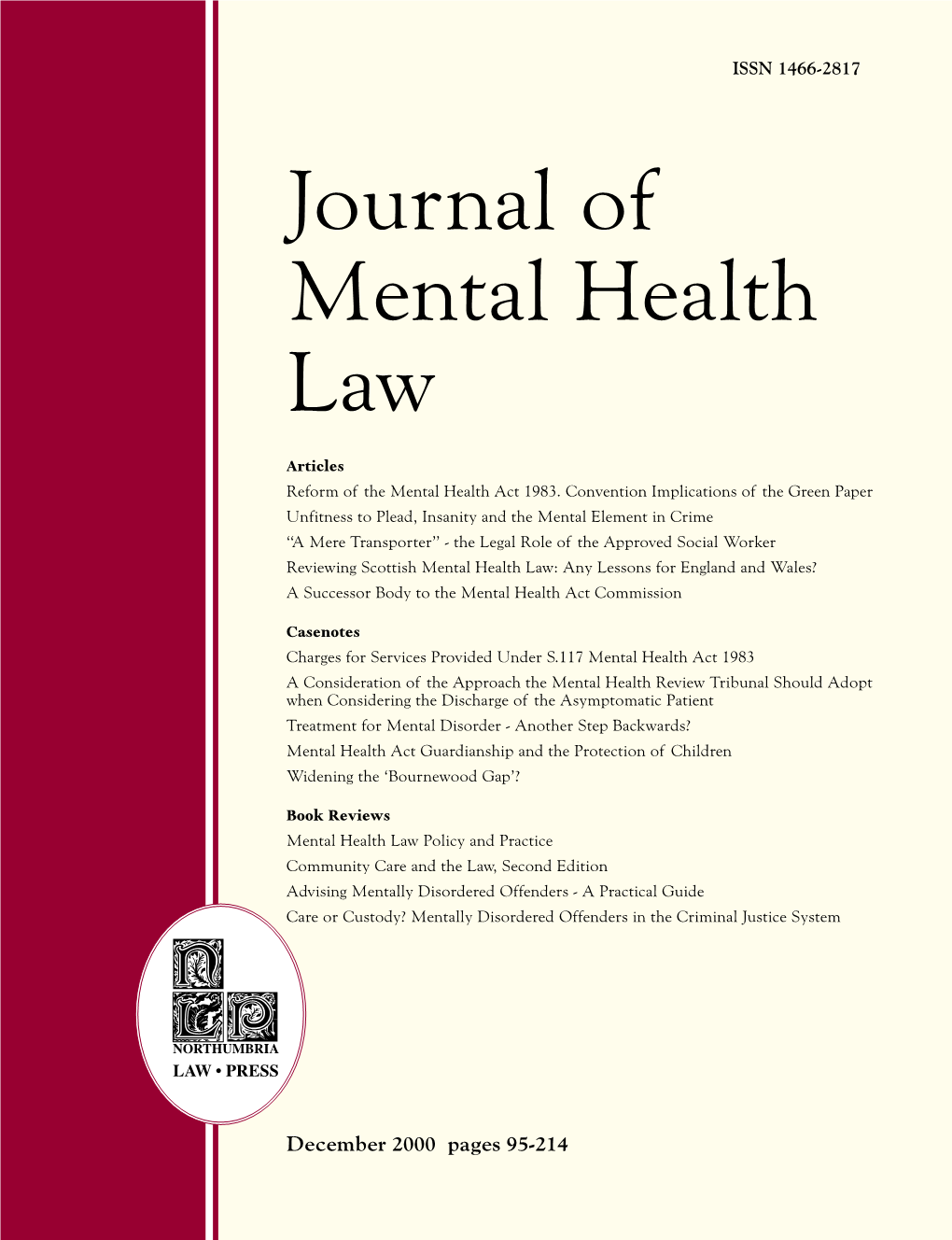 Journal of Mental Health Law