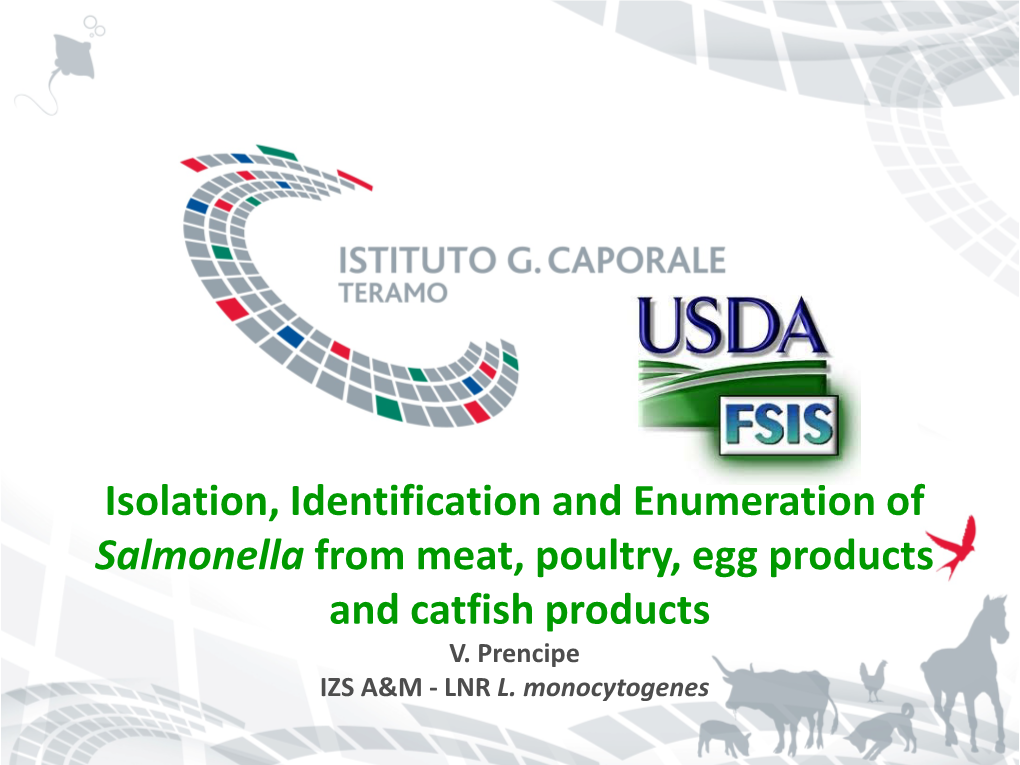 Salmonella from Meat, Poultry, Egg Products and Catfish Products V