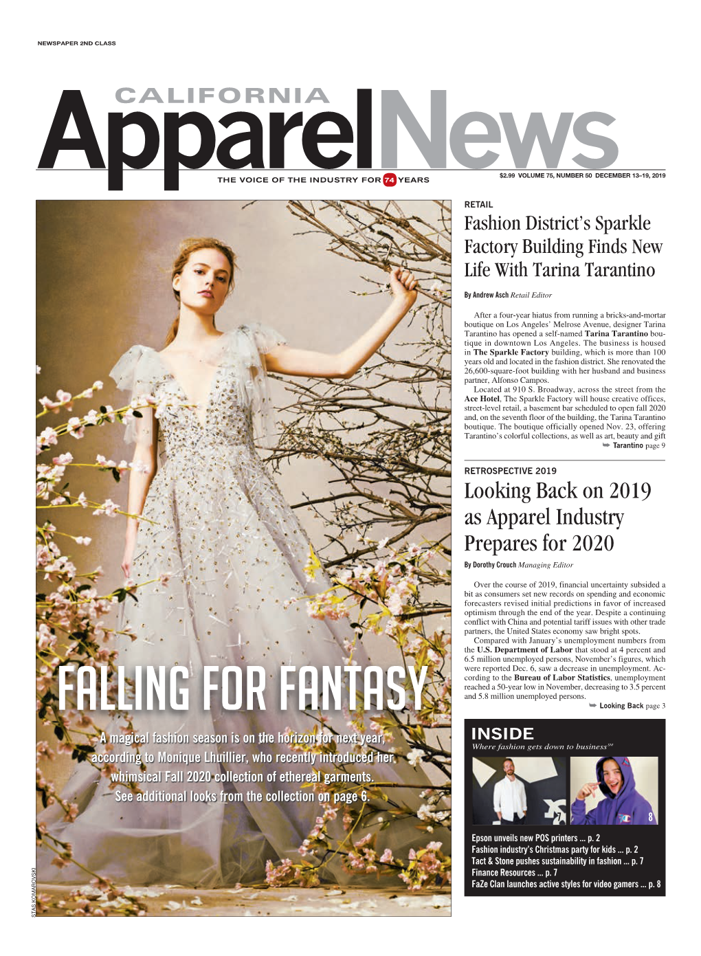 Looking Back on 2019 As Apparel Industry Prepares for 2020 by Dorothy Crouch Managing Editor