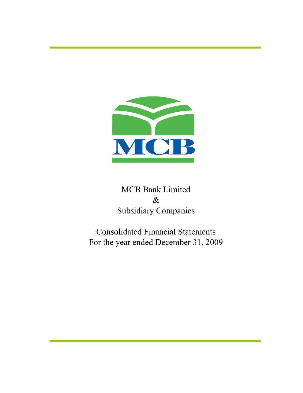 MCB Bank Limited & Subsidiary Companies Consolidated Financial