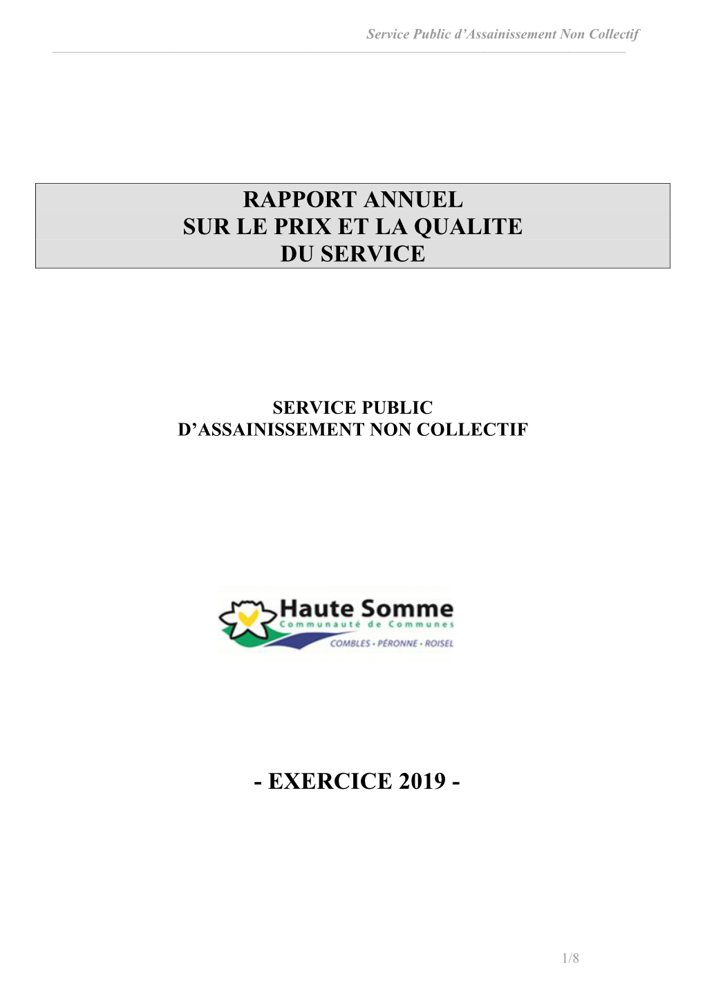 Rapport D'activités SPANC 2019