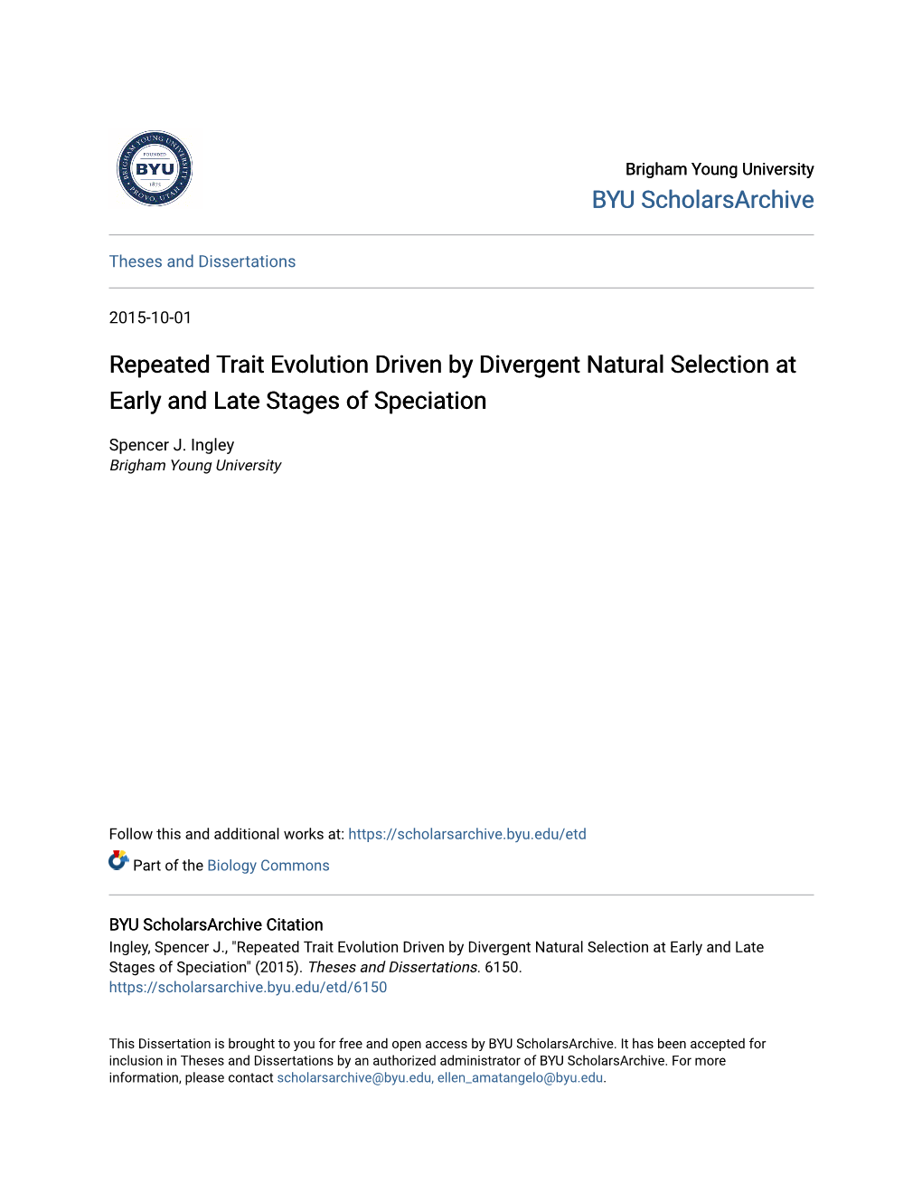 Repeated Trait Evolution Driven by Divergent Natural Selection at Early and Late Stages of Speciation