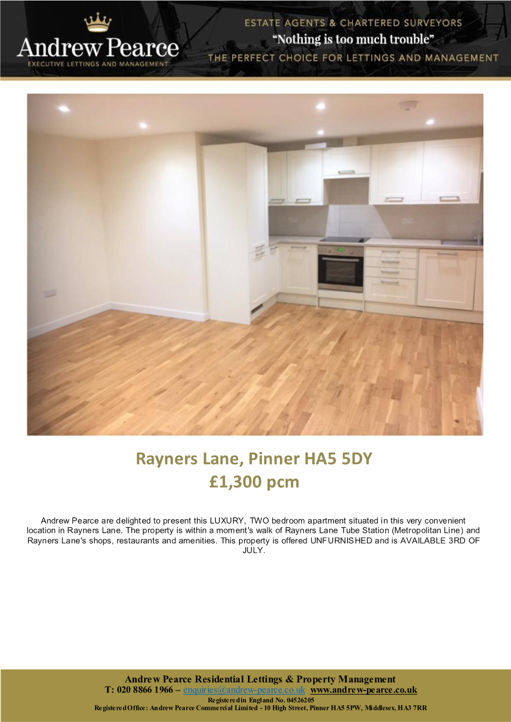 Rayners Lane, Pinner HA5 5DY £1,300 Pcm
