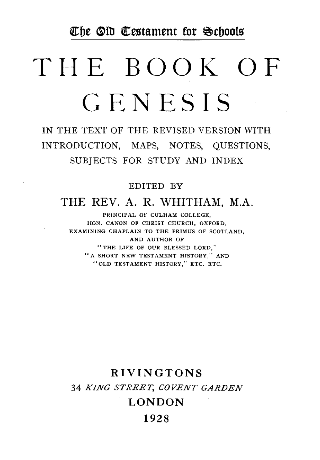 The Book of Genesis