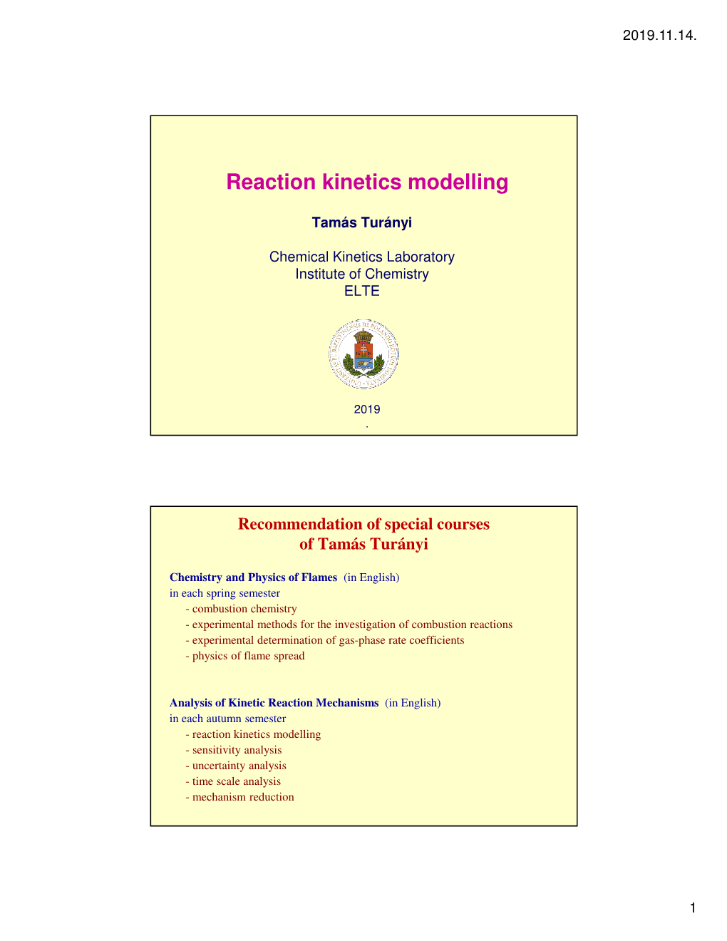 Reaction Kinetics Modelling