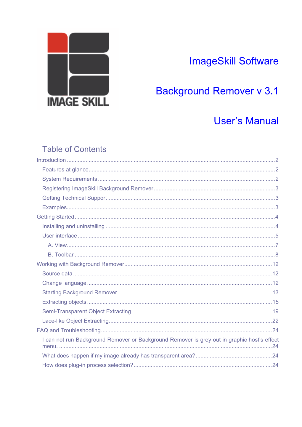 Background Remover User's Manual