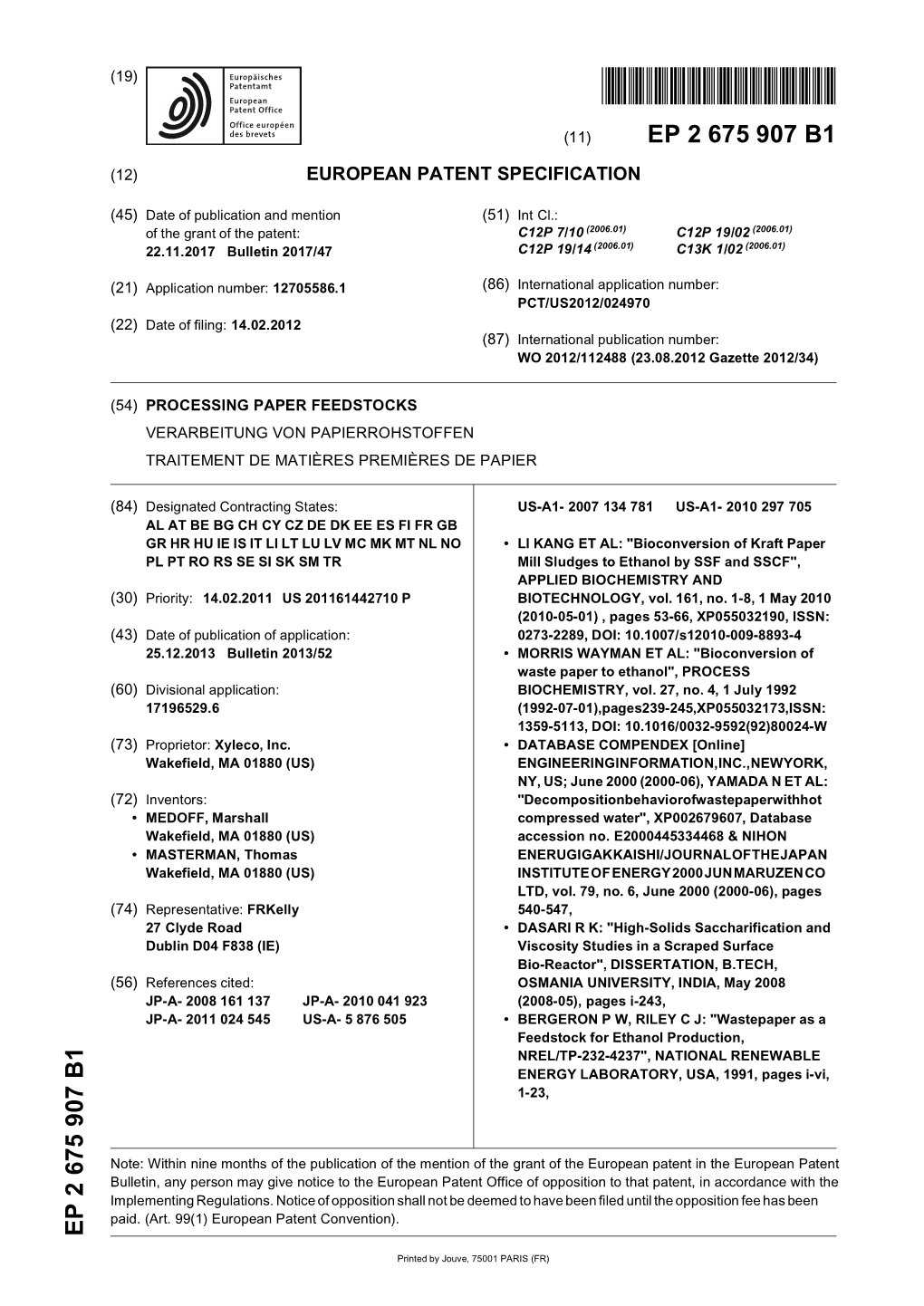 Processing Paper Feedstocks Verarbeitung Von Papierrohstoffen Traitement De Matières Premières De Papier