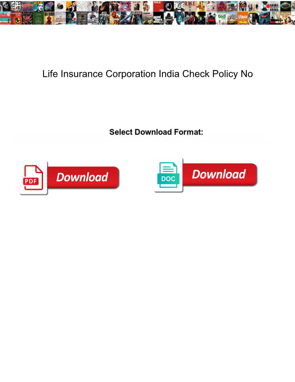 Life Insurance Corporation India Check Policy No