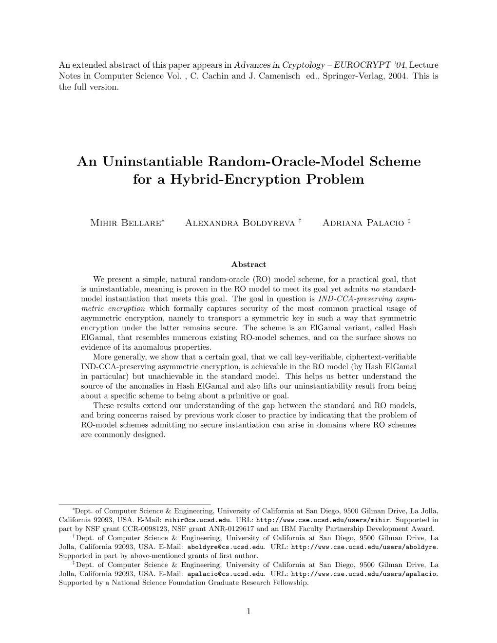 An Uninstantiable Random-Oracle-Model Scheme for a Hybrid-Encryption Problem