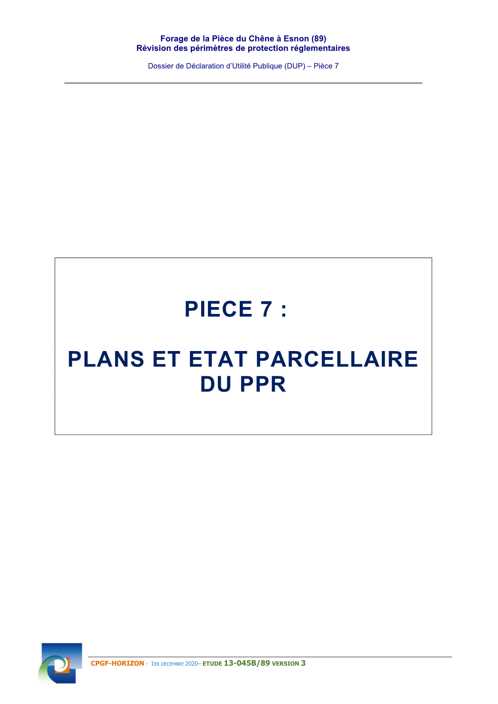 Piece 7 : Plans Et Etat Parcellaire Du
