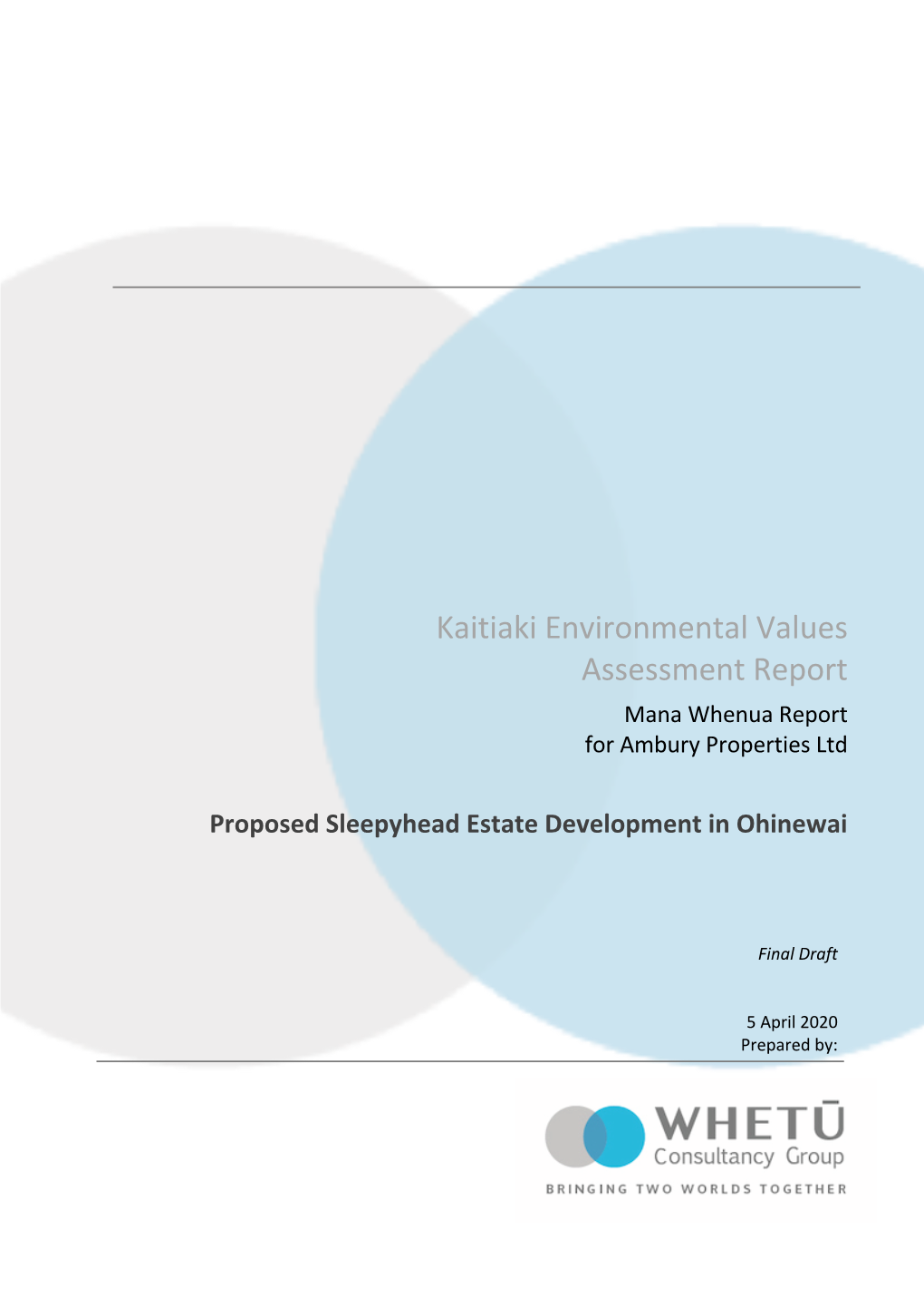 Kaitiaki Environmental Values Assessment Report