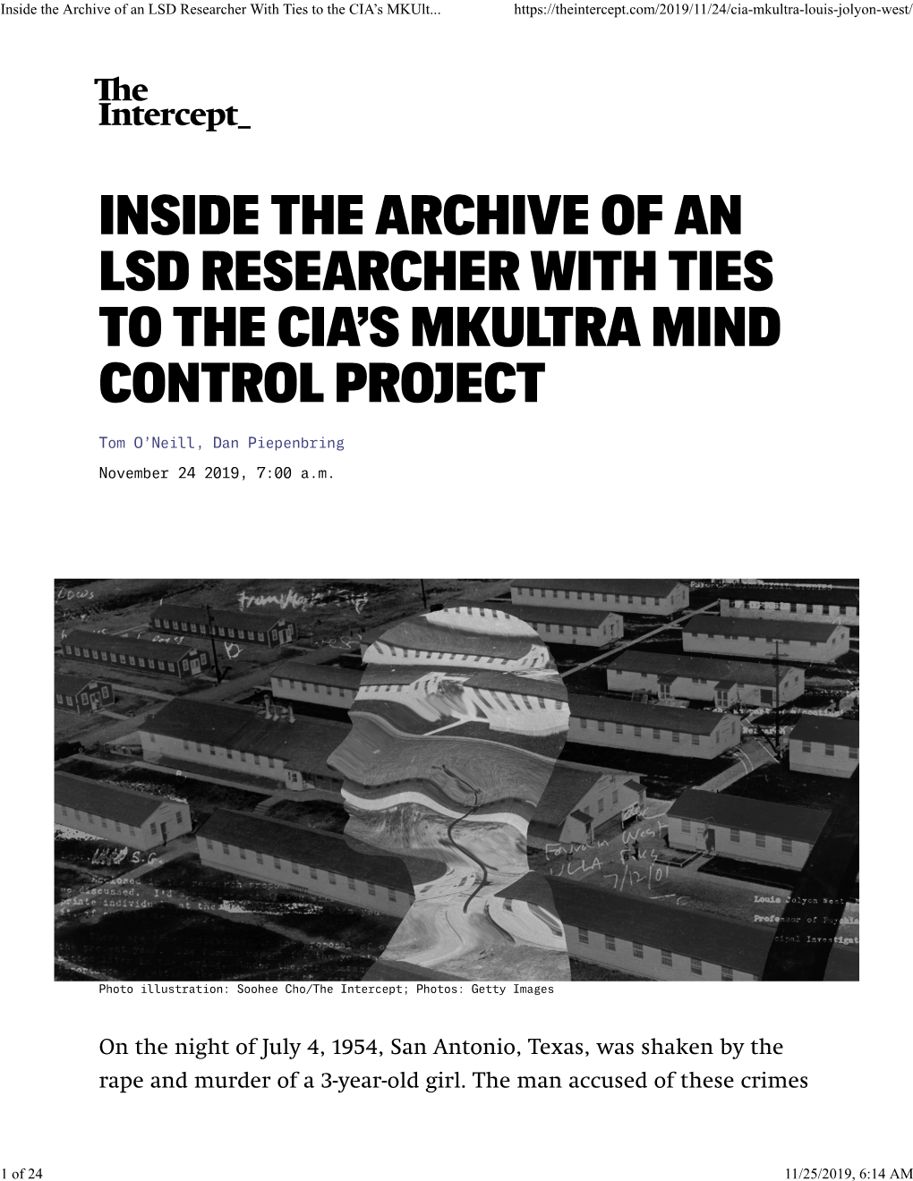 Inside the Archive of an Lsd Researcher with Ties to the Cia's Mkultra Mind