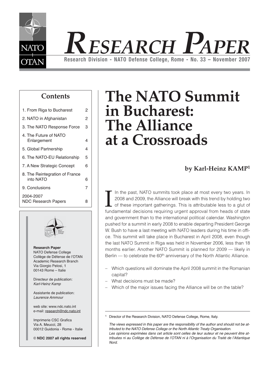 The NATO Summit in Bucharest