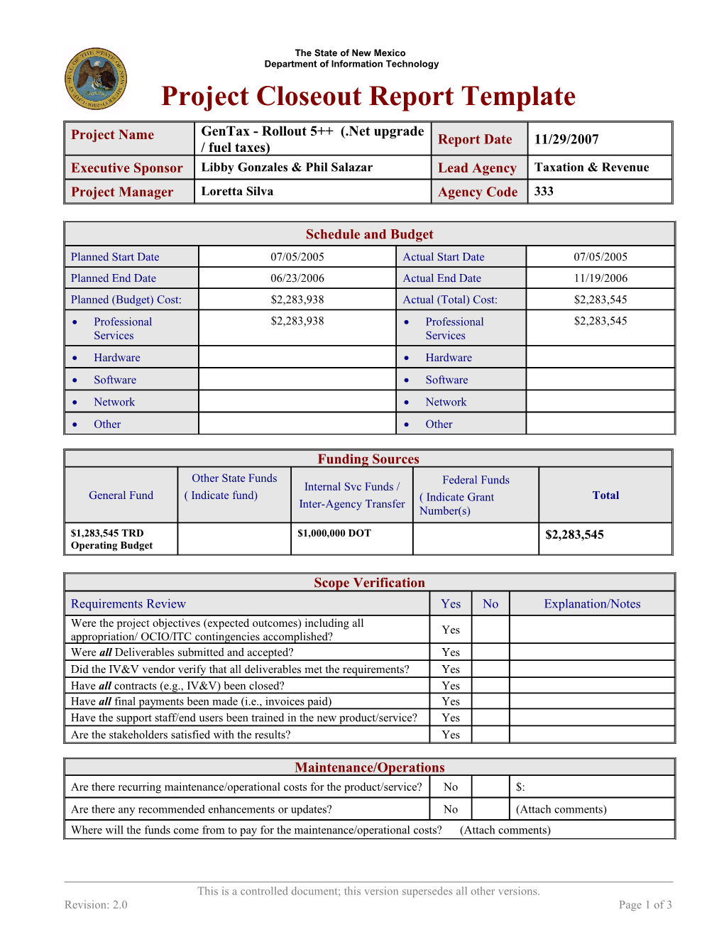 Project Closure Checklist s1