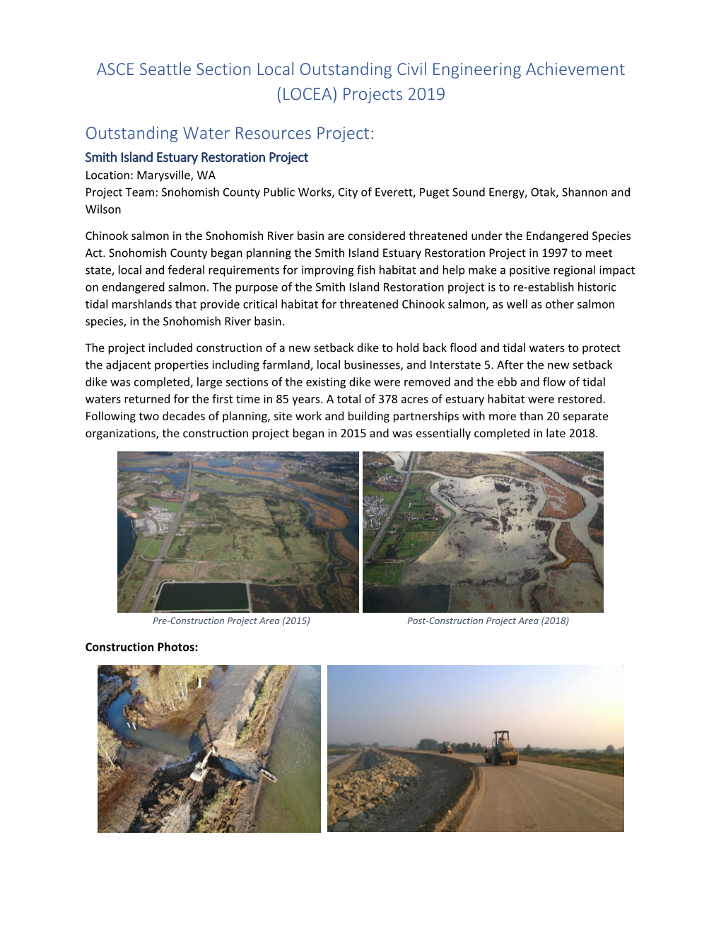 (LOCEA) Projects 2019 Outstanding Water Reso