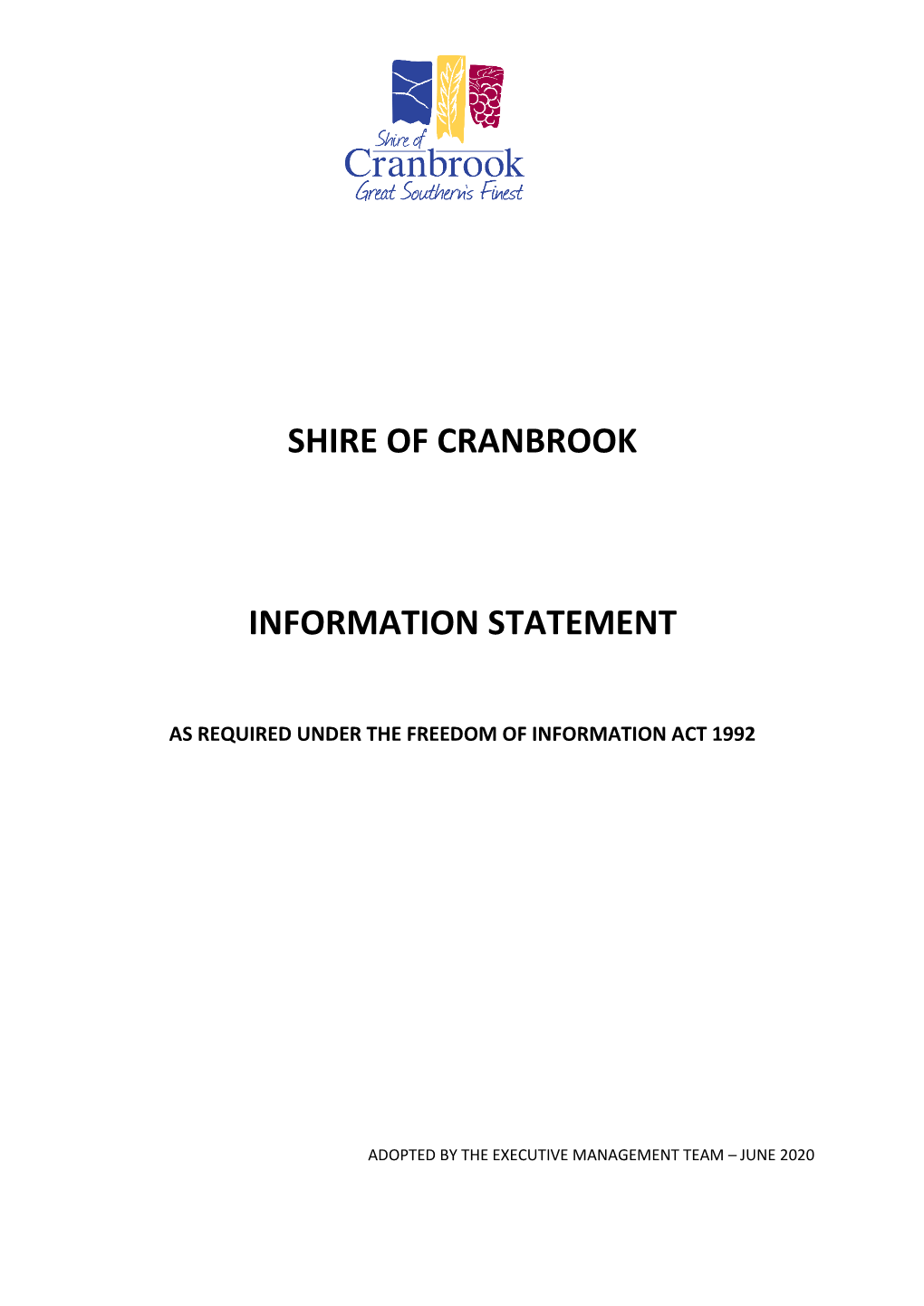 Shire of Cranbrook Information Statement