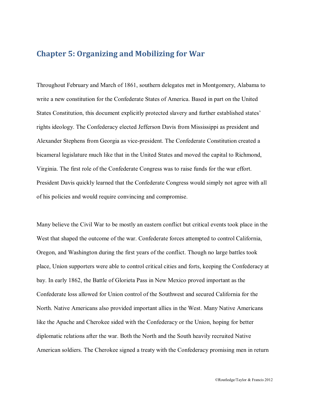 Chapter 5: Organizing and Mobilizing for War