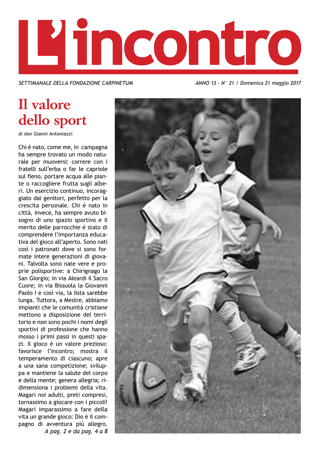 Il Valore Dello Sport Di Don Gianni Antoniazzi