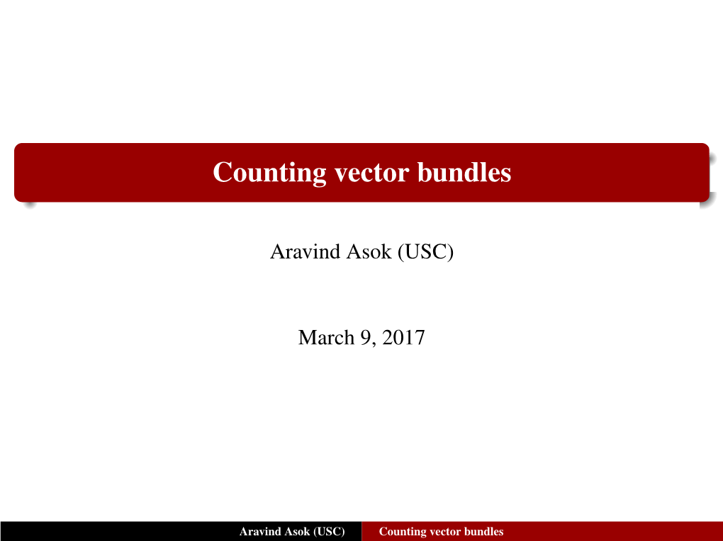 Counting Vector Bundles