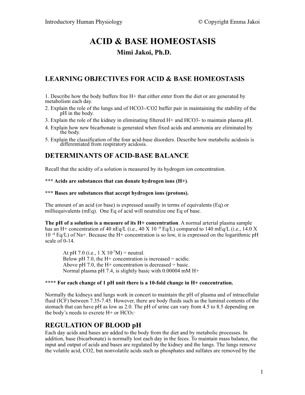 URINARY SYSTEM Acid Base Copyright