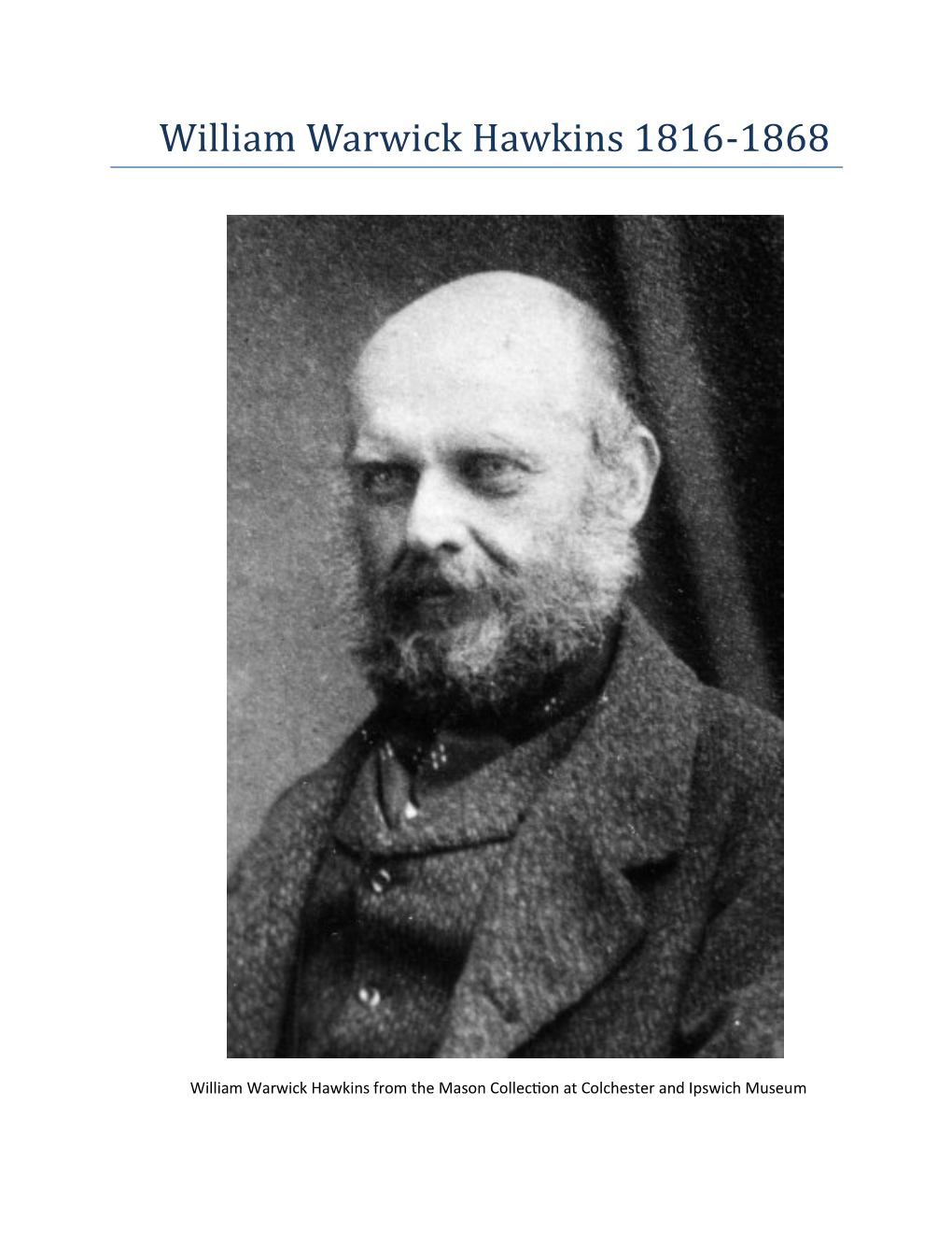 William Warwick Hawkins 1816-1868