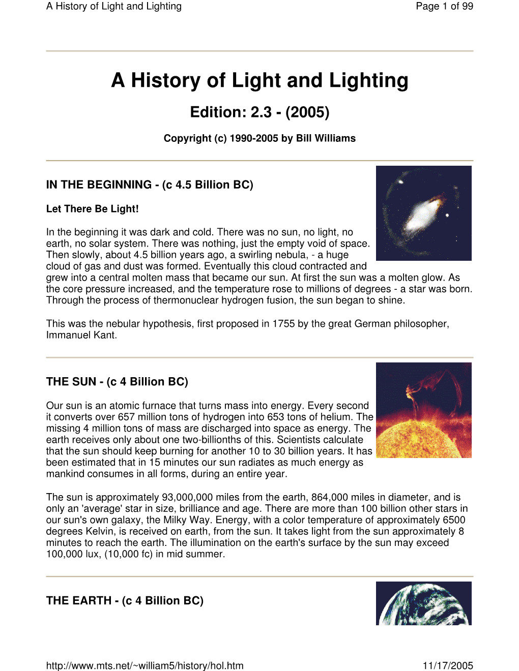 A History of Light and Lighting Page 1 of 99