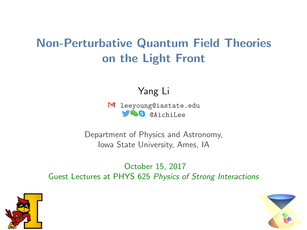 Non-Perturbative Quantum Field Theories on the Light Front