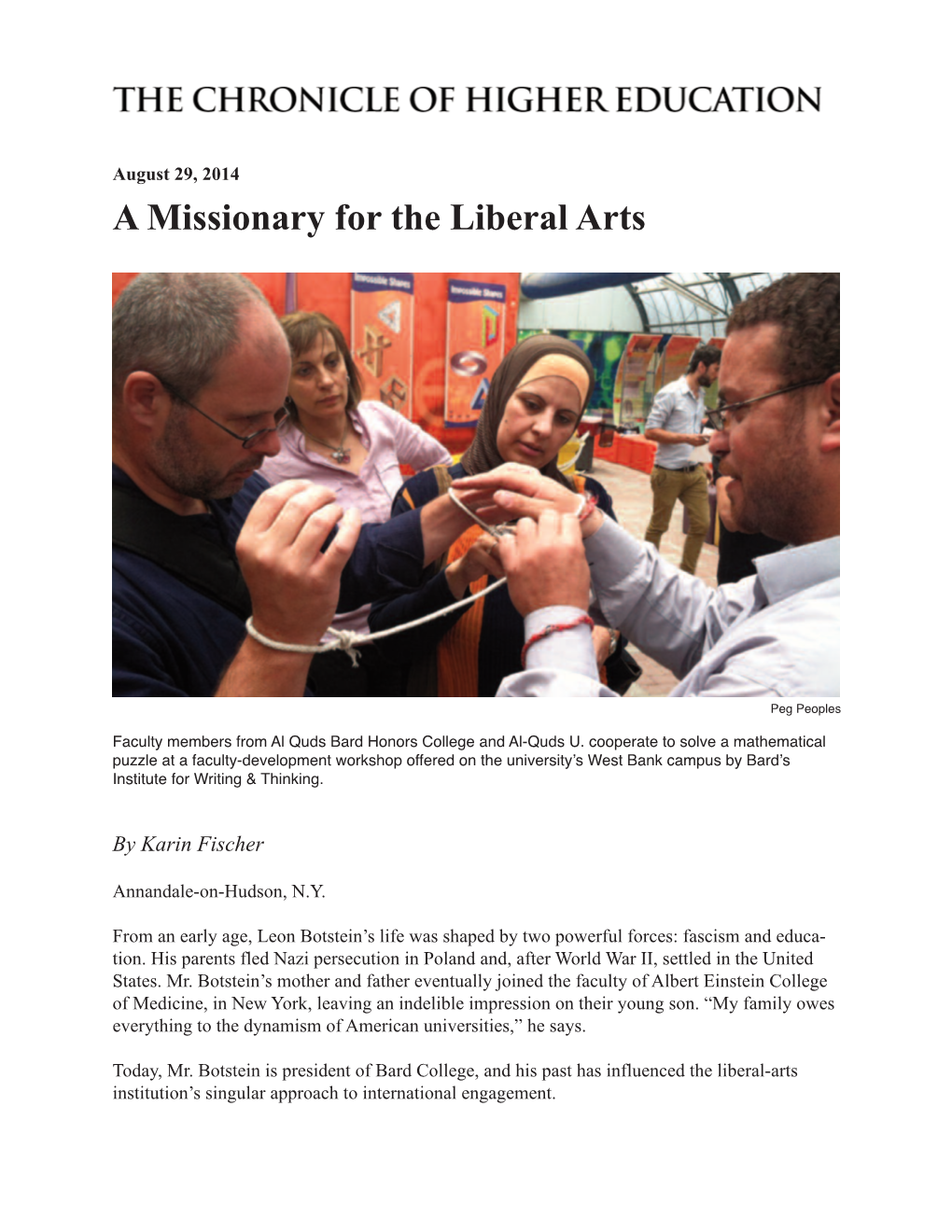 A Missionary for the Liberal Arts