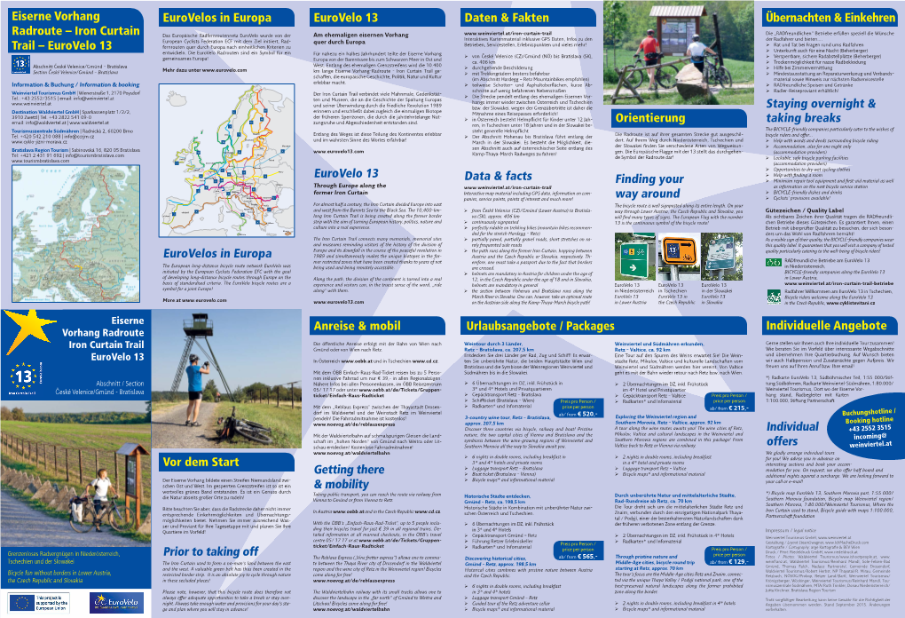 Eurovelos in Europa Eurovelo 13 Daten & Fakten Orientierung