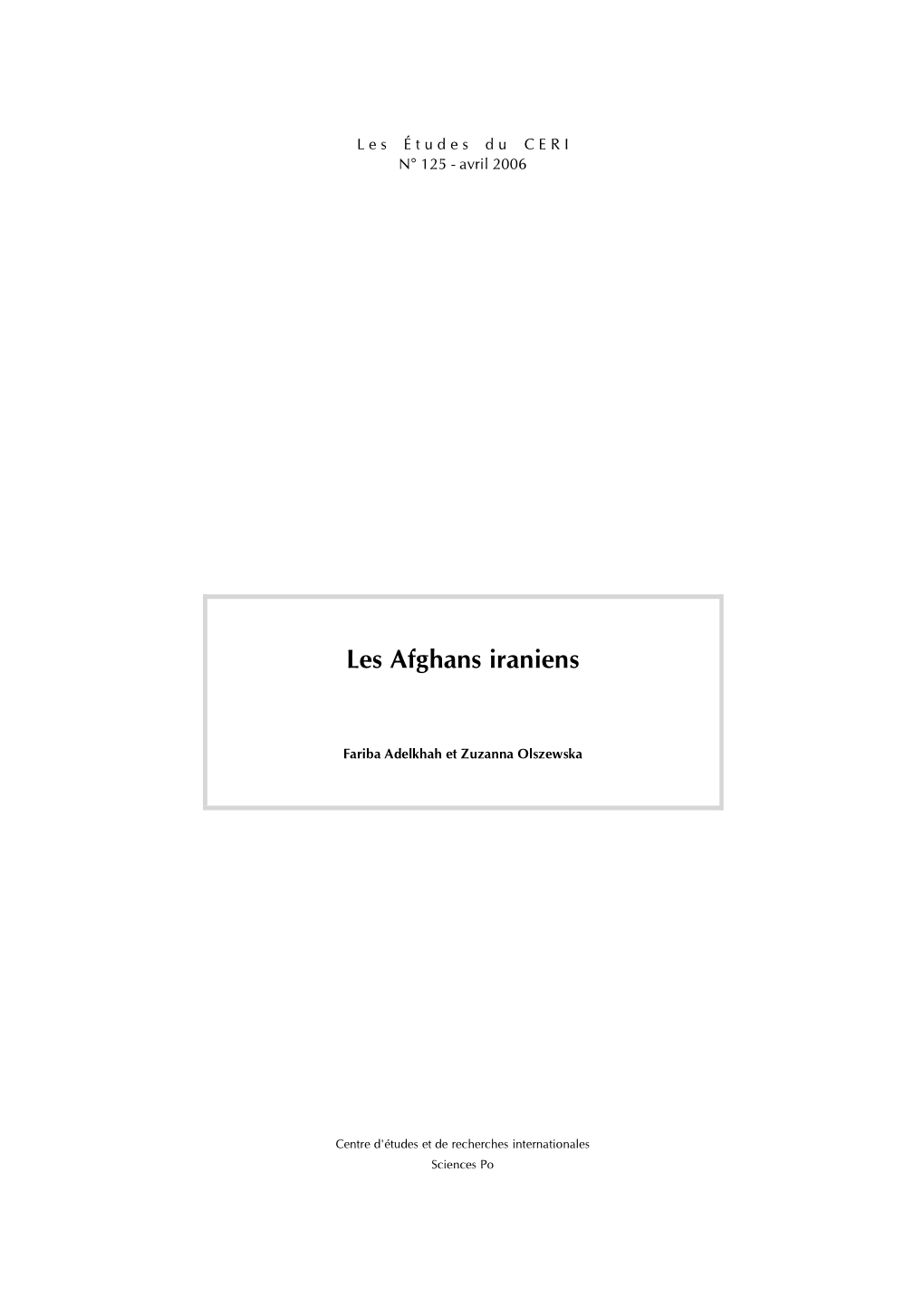 Les Afghans Iraniens