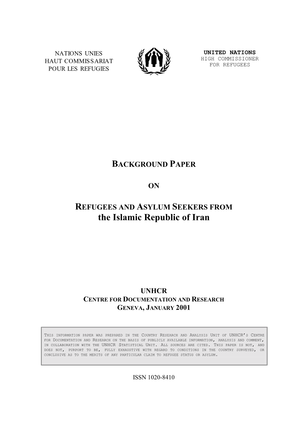 Update CDR Background Paper on Iran