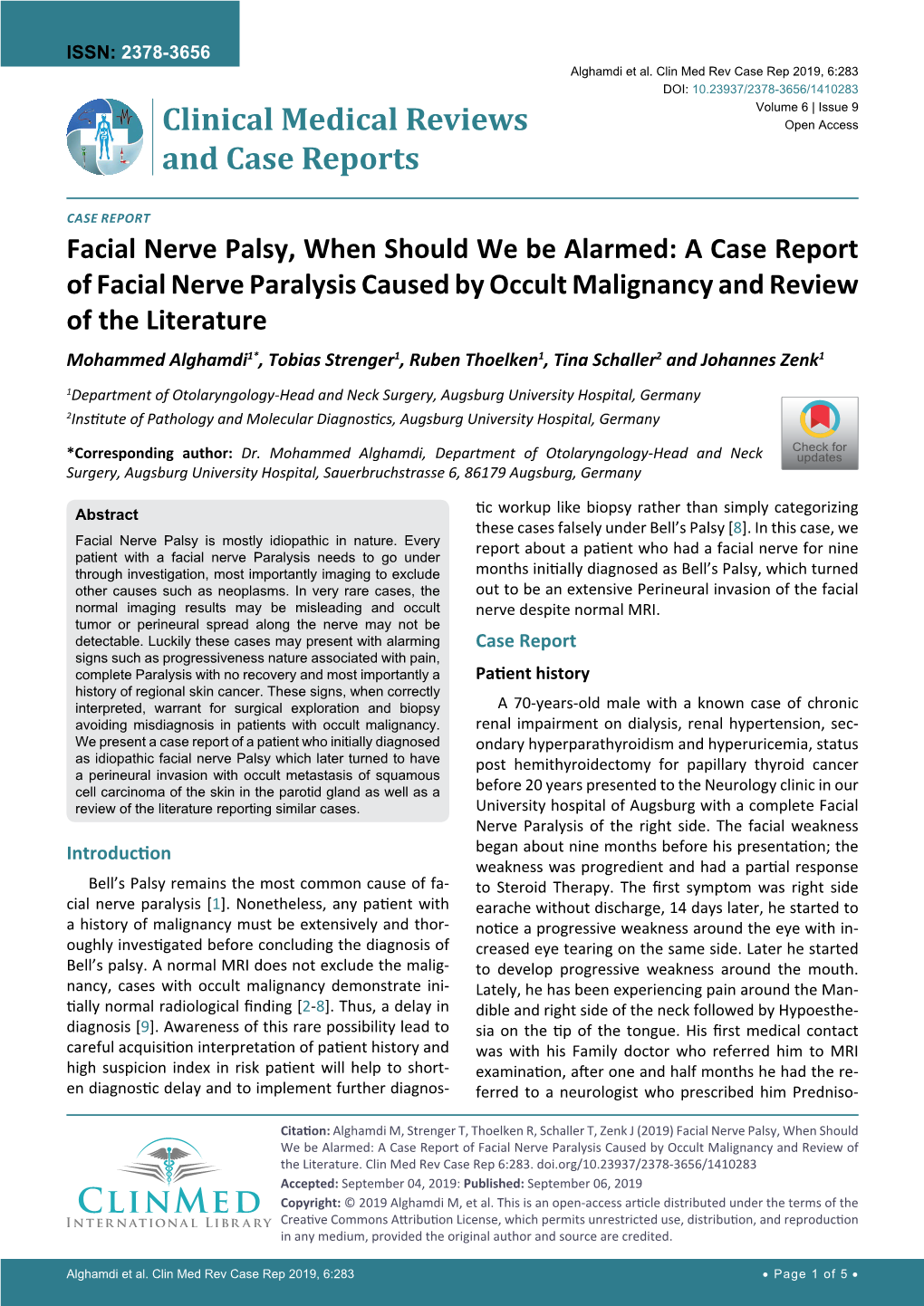 A Case Report of Facial Nerve Paralysis Caused by Occult Malignancy and Review Of