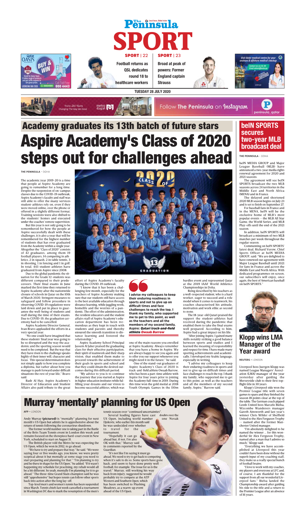 Aspire Academy's Class of 2020 Steps out for Challenges Ahead