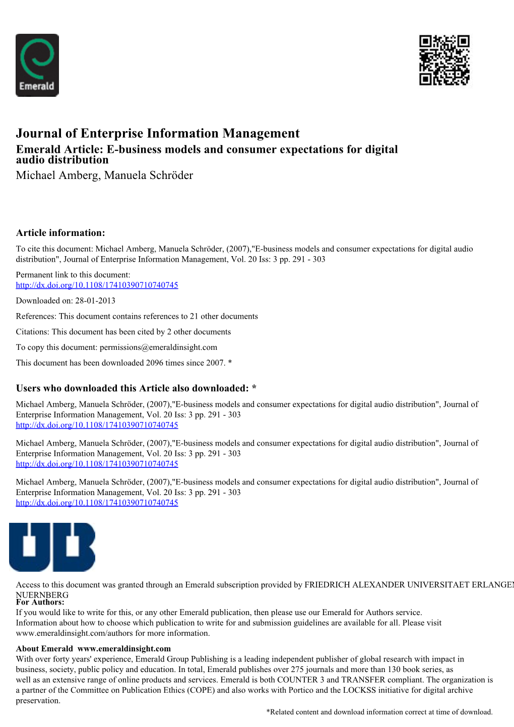 Journal of Enterprise Information Management