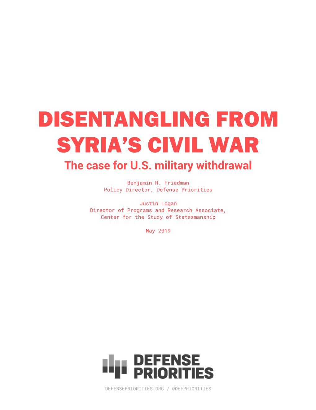 Disentangling from Syria's Civil