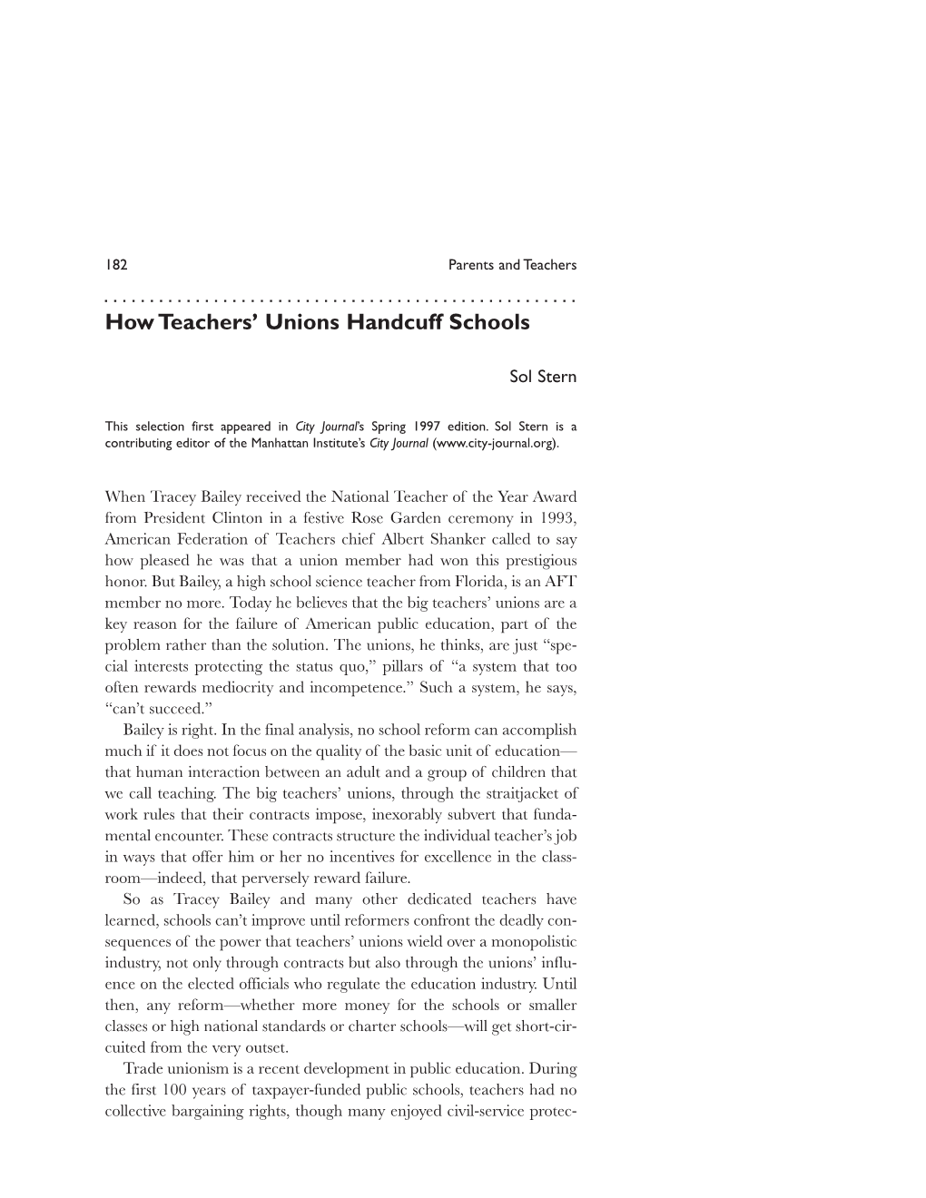 How Teachersp Unions Handcuff Schools