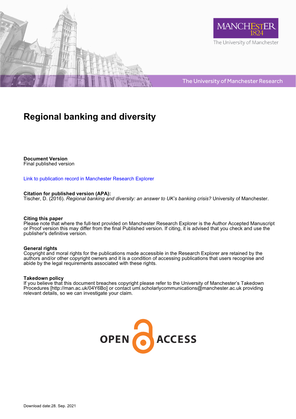 Regional Banking and Diversity