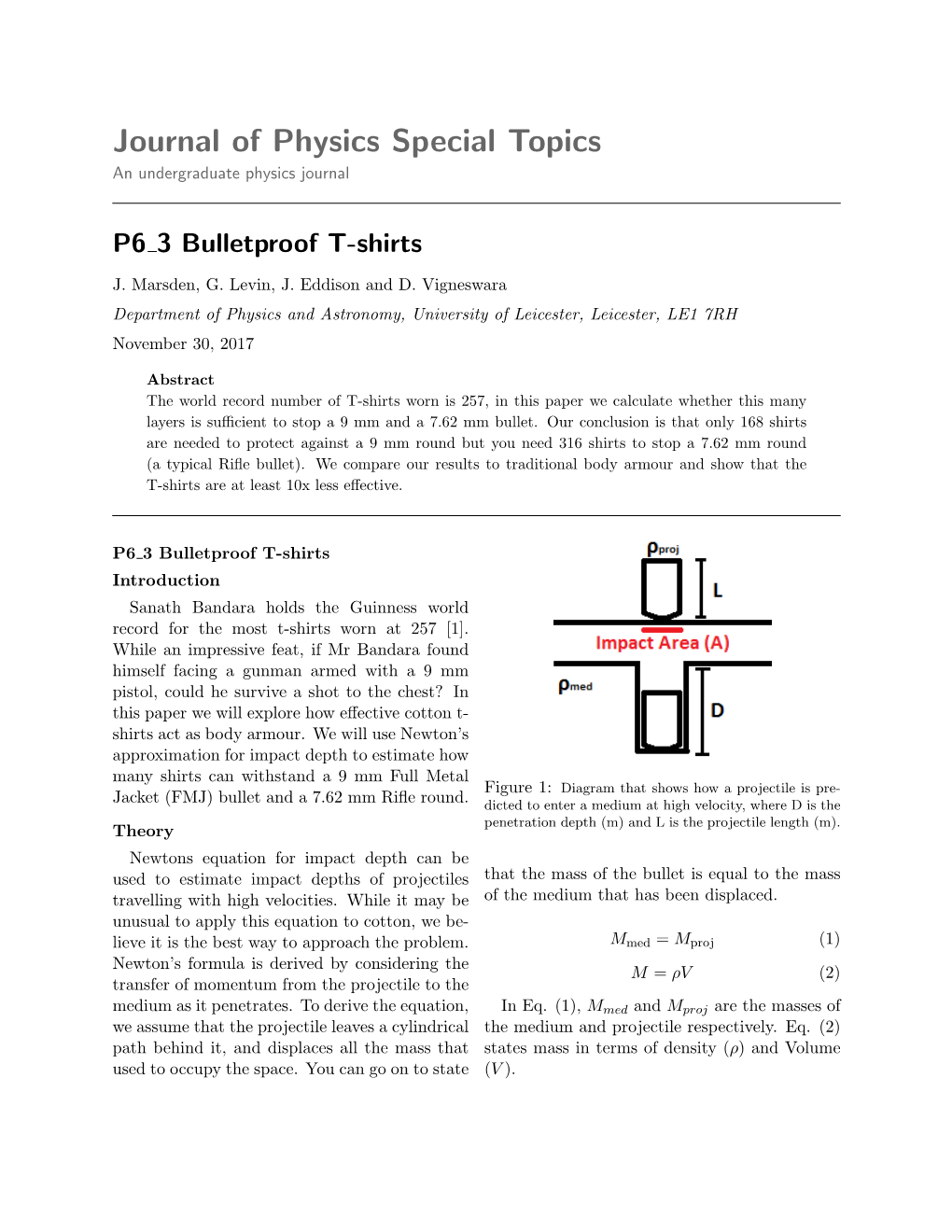 Journal of Physics Special Topics an Undergraduate Physics Journal