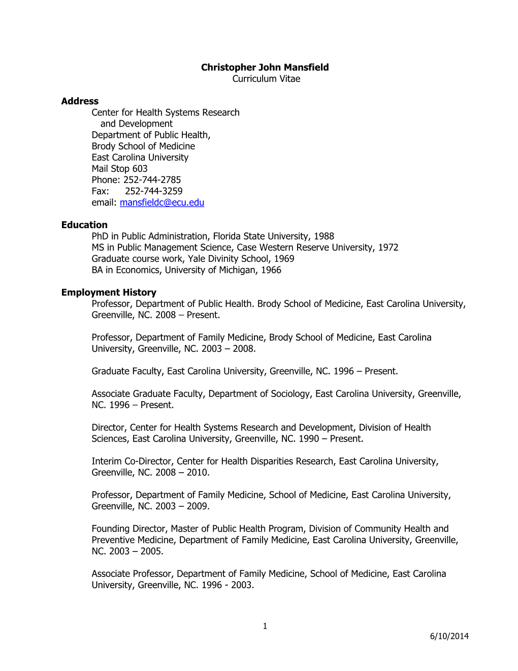 Curriculum Vitae (PDF)