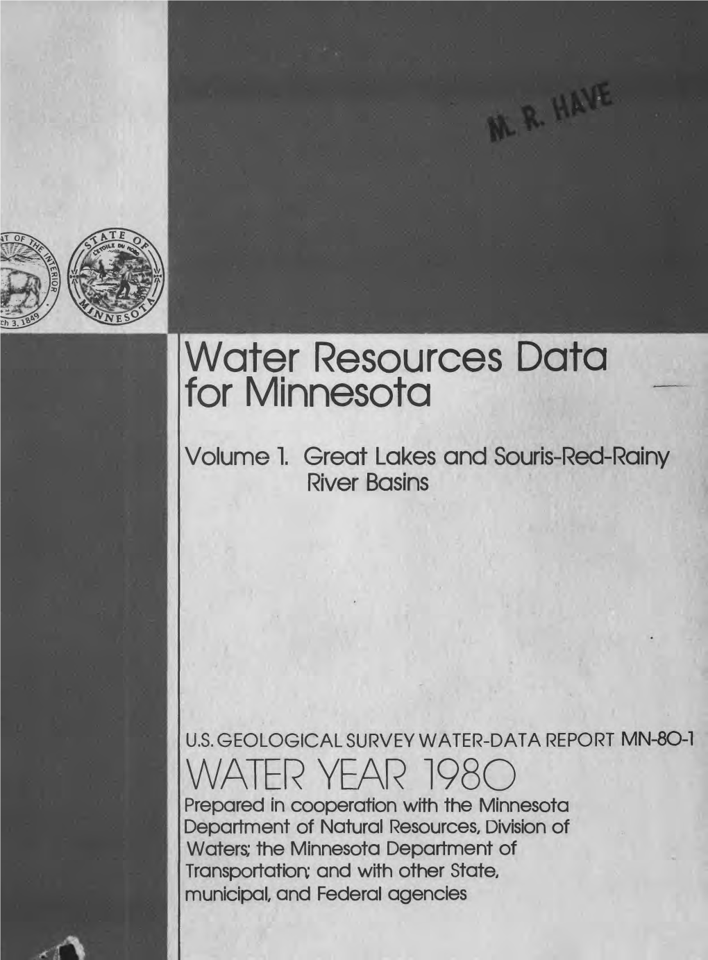 Water Resources Data for Minnesota
