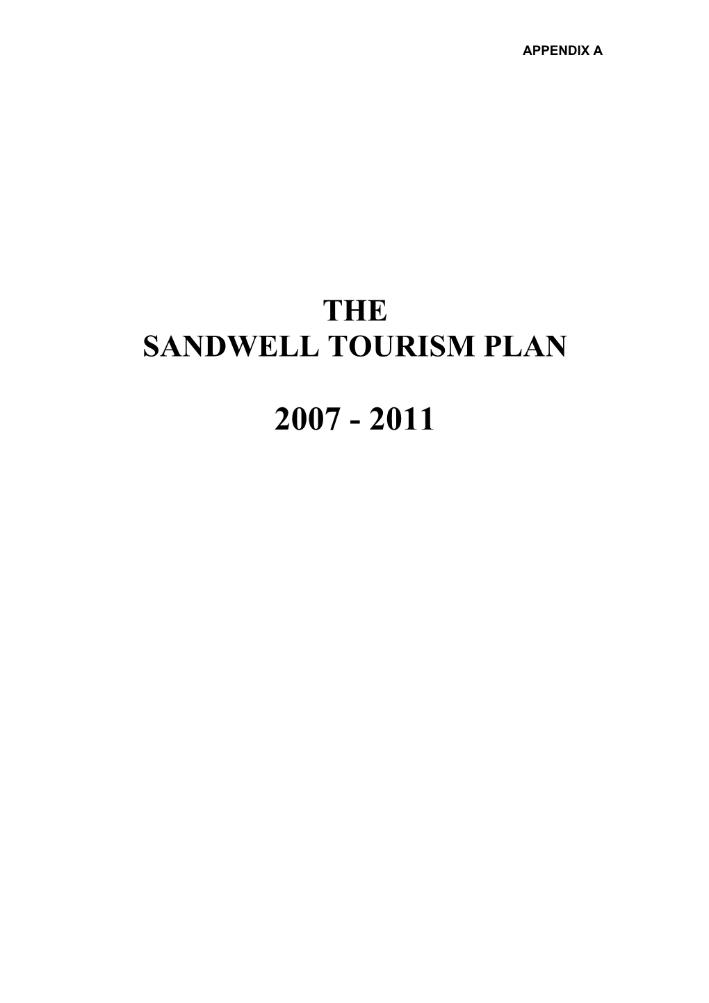 The Sandwell Tourism Plan
