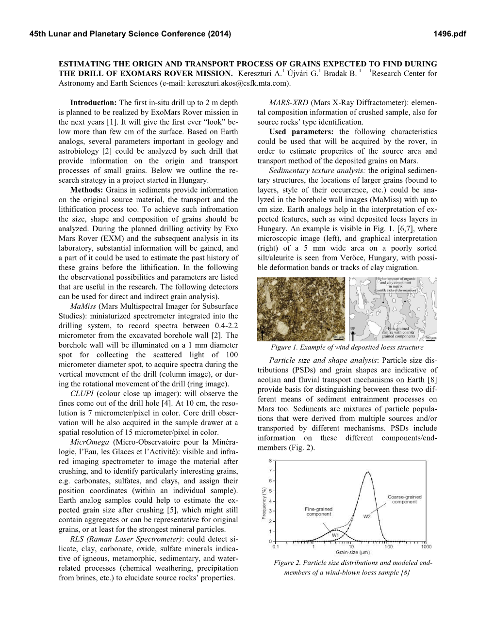 Estimating the Origin and Transport Process of Grains Expected to Find During the Drill of Exomars Rover Mission