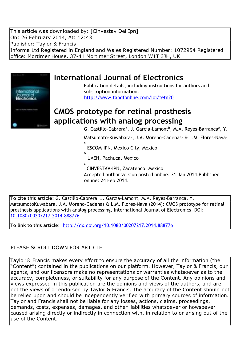 CMOS Prototype for Retinal Prosthesis Applications with Analog Processing G