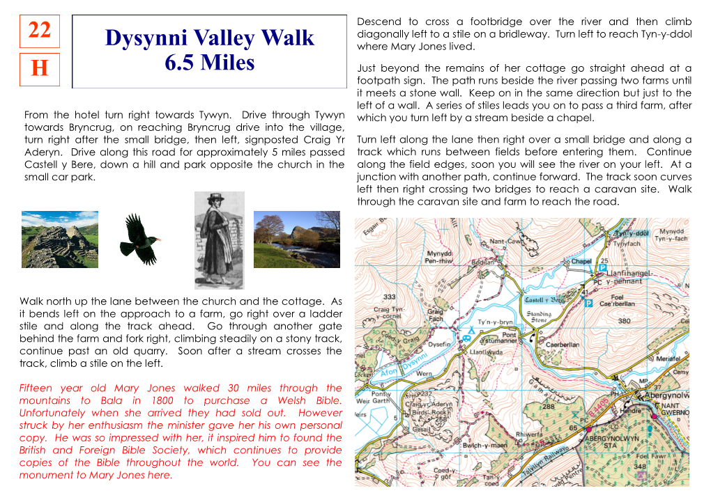 Dysynni Valley Walk 6.5 Miles 22 H