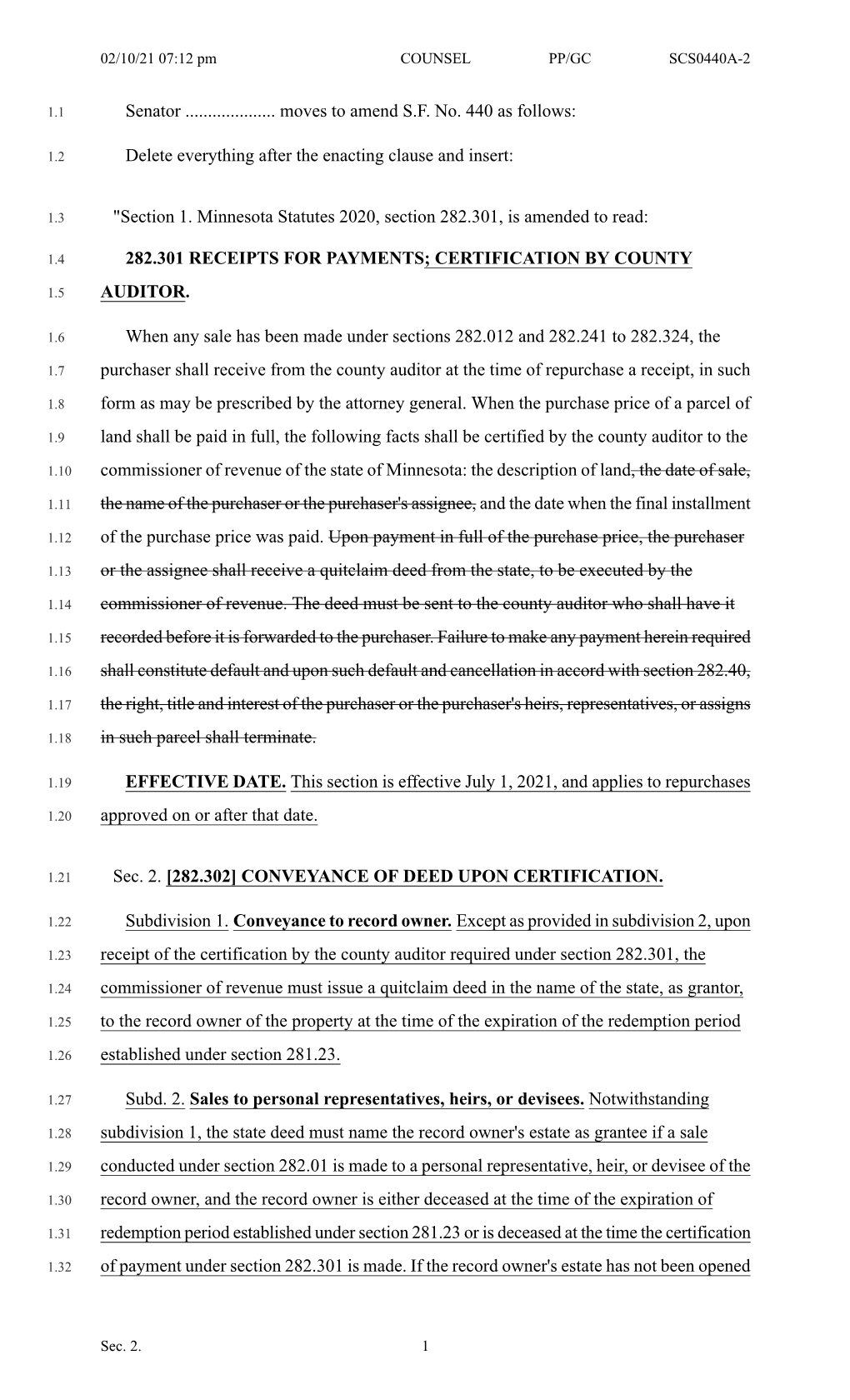 Senator ...Moves to Amend SF No